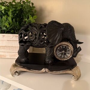 Bombay Company Elephant Mantel Clock in black and gold Art Deco Style 2006